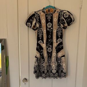 Elliatt Black and Cream Mini Dress